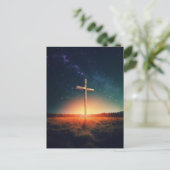 Carte Postale Croix jésus d'art avec ciel étoilé (Debout devant)