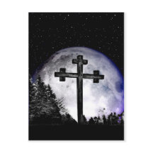 croix noire et pleine lune