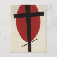 Croix noire sur un ovale rouge par Kazimir Malevic