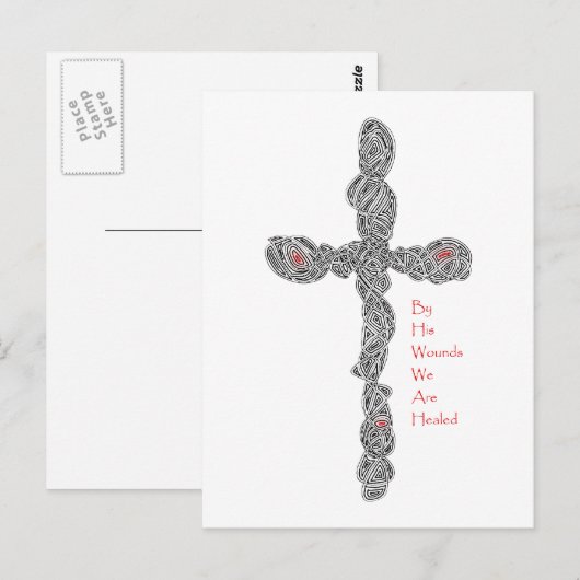 Carte Postale Croix percée - Ésaïe 53:5 (Devant / Derrière)