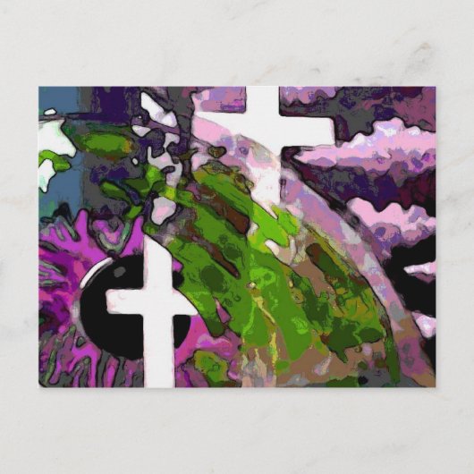 Carte Postale Croix Rose Et Oeil (Devant)