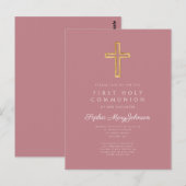 Carte Postale Croix rose poussiéreuse Religieux Garçon Première  (Devant / Derrière)