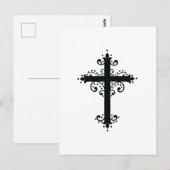 Carte Postale Croix sculptée décorative de luxe (Devant / Derrière)