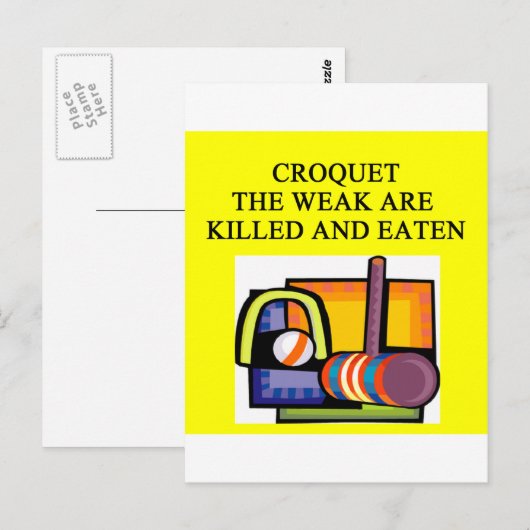 CARTE POSTALE CROQUET (Devant / Derrière)