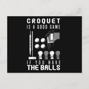 Carte Postale Croquet Game Balls Croquet Player Mallet & Wicket
