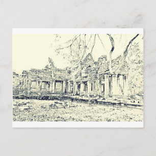 Carte Postale Croquis Angkor Vat