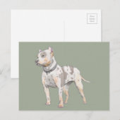 Carte Postale Croquis aquarelle | Chien de Terrier à pute mignon (Devant / Derrière)