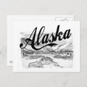 Carte Postale Croquis au crayon Alaska (Devant / Derrière)
