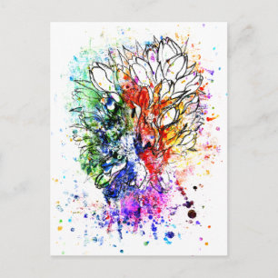 Carte Postale Croquis au crayon des tulipes