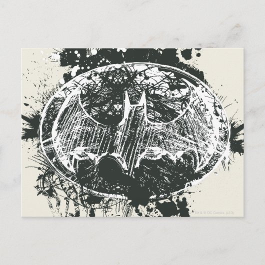 Carte Postale Croquis Batman Grunge Splatter (Devant)