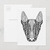 Carte Postale Croquis Bull Terrier (Devant / Derrière)