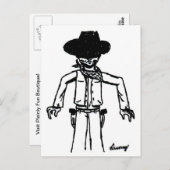 Carte postale Croquis Cowboy (Devant / Derrière)