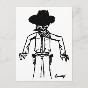 Carte postale Croquis Cowboy