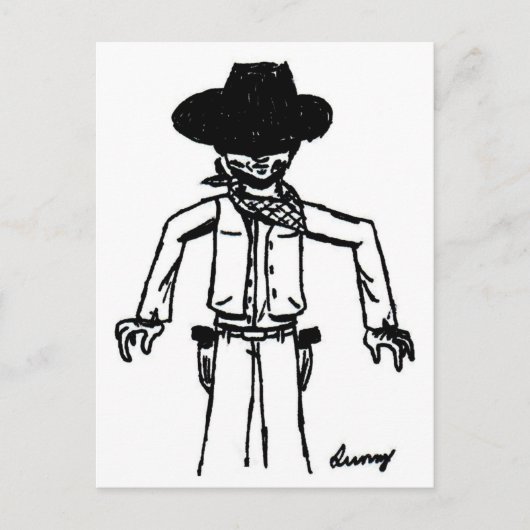 Carte postale Croquis Cowboy (Devant)