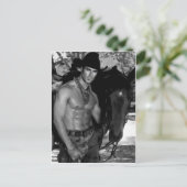 Carte Postale Croquis : Cowboy & Horse (Debout devant)