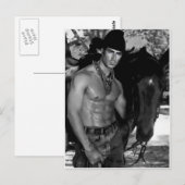 Carte Postale Croquis : Cowboy & Horse (Devant / Derrière)