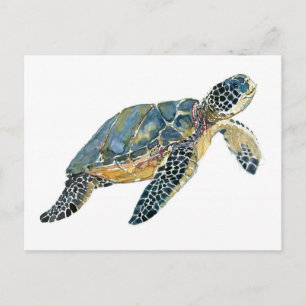 Carte Postale Croquis d'aquarelle de la tortue de mer