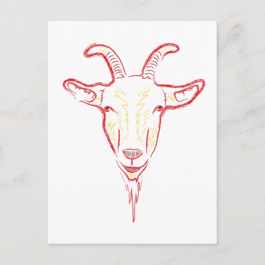 Carte Postale croquis de chèvre (Devant)