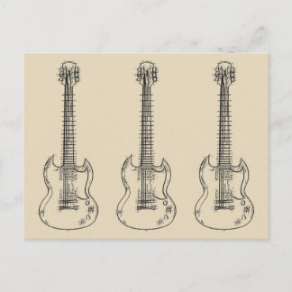 Carte Postale Croquis de guitare