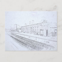 Croquis de la gare de Todmorden, style vintage