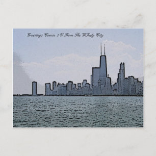 Carte Postale Croquis de la superbe ligne Skyline de Chicago