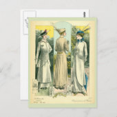 Carte Postale Croquis de mode vintage (Devant / Derrière)
