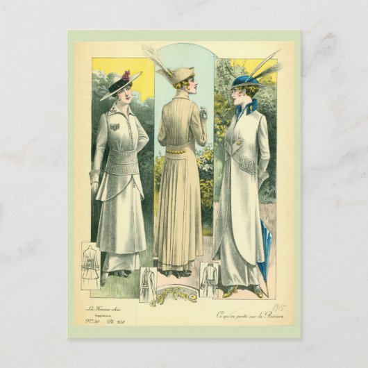 Carte Postale Croquis de mode vintage (Devant)