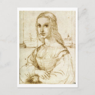 Carte Postale Croquis de Raphaël 1504 MONA LISA PLUS TÔT