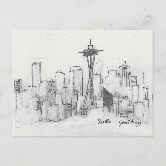 Carte Postale Croquis de Seattle (Devant)