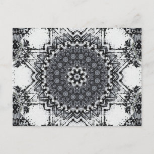 Carte Postale Croquis de stylo noir Mandala Abstrait
