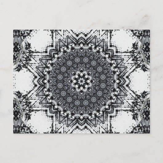 Carte Postale Croquis de stylo noir Mandala Abstrait (Devant)