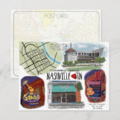 Carte postale Croquis de voyage à travers Nashvill (Devant / Derrière)