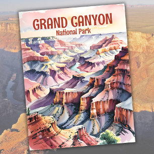 Carte Postale Croquis d'encre d'aquarelle sur le bord sud du Gra