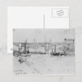 Carte Postale Croquis du London Bridge, 1860 (Devant / Derrière)