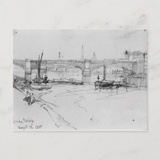 Carte Postale Croquis du London Bridge, 1860 (Devant)