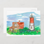 Carte Postale Croquis du phare de Cape Cod (Devant / Derrière)