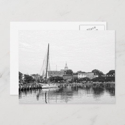 Carte Postale Croquis du port d'Annapolis (Devant / Derrière)