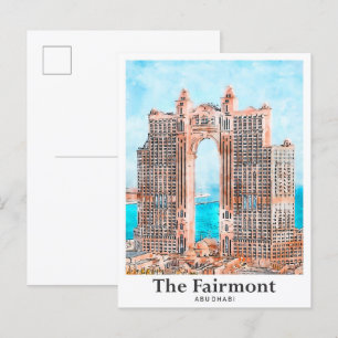 Carte Postale Croquis en aquarelle Fairmont Abu Dhabi