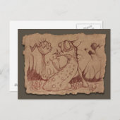 Carte Postale Croquis en papier gris : Chose de marais (Devant / Derrière)