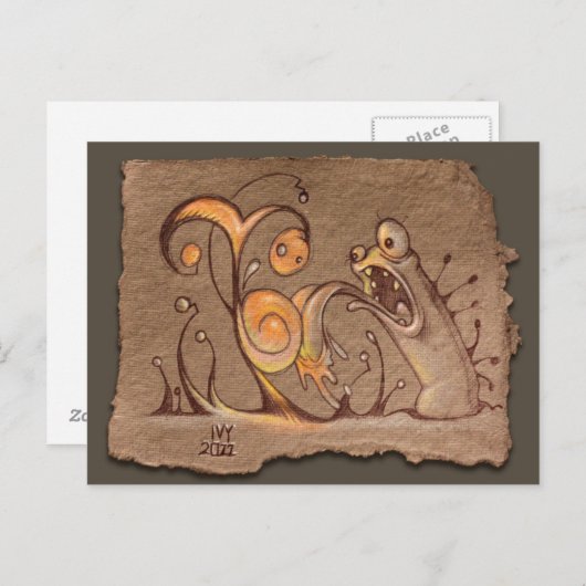 Carte Postale Croquis en papier gris : Taster (Devant / Derrière)