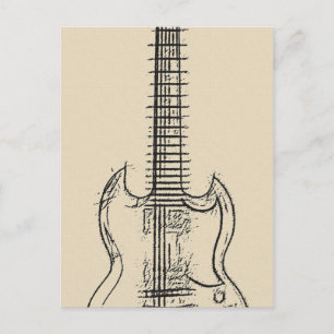 Carte Postale Croquis guitare