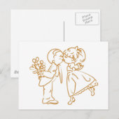 Carte Postale Croquis Kissing Couple (Devant / Derrière)