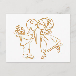 Carte Postale Croquis Kissing Couple