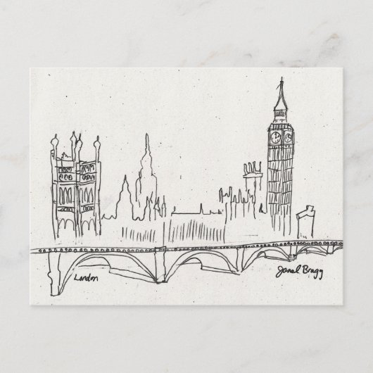 Carte Postale Croquis Londres (Devant)