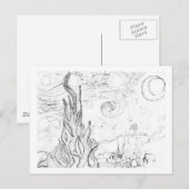 Carte Postale Croquis nocturne étoilé (Devant / Derrière)