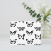 Carte Postale Croquis papillon, noir et blanc (Debout devant)
