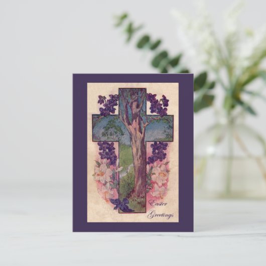 Carte postale Cross and Tree Christian (Debout devant)