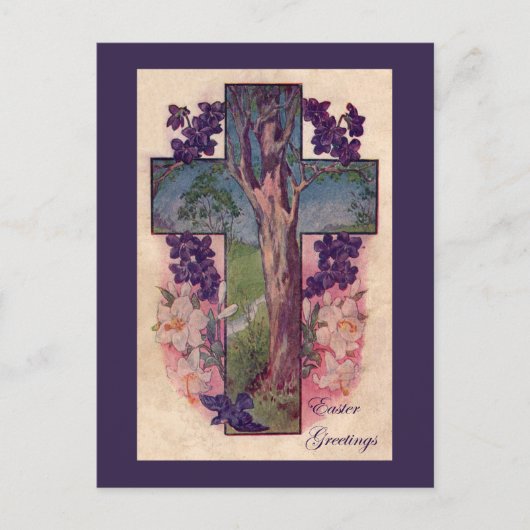 Carte postale Cross and Tree Christian (Devant)