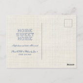 Carte Postale Cross-Stitch Home Sweet Home Bleu Ménage (Dos)
