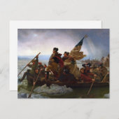 Carte Postale Crossing Delaware 1776 : Général George Washington (Devant / Derrière)